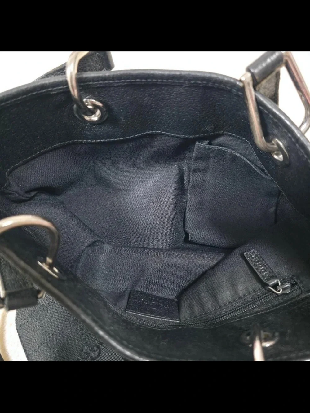 Gucci Black GG Canvas Tote with Double Shoulder Straps